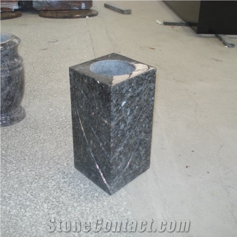 Blue Pearl Granite Polished Cheap Headstone Vases