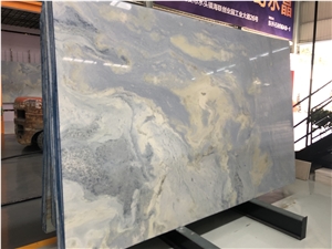 Brazil Sky Blue Marble Versaille Pattern Wall Slab