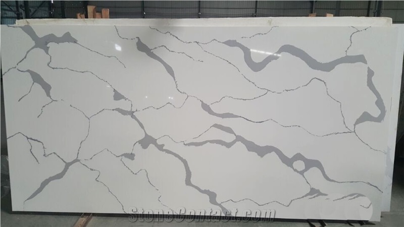 Calacatta Marble Look White Classic Quartz Slabs