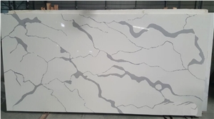 Calacatta Marble Look White Classic Quartz Slabs