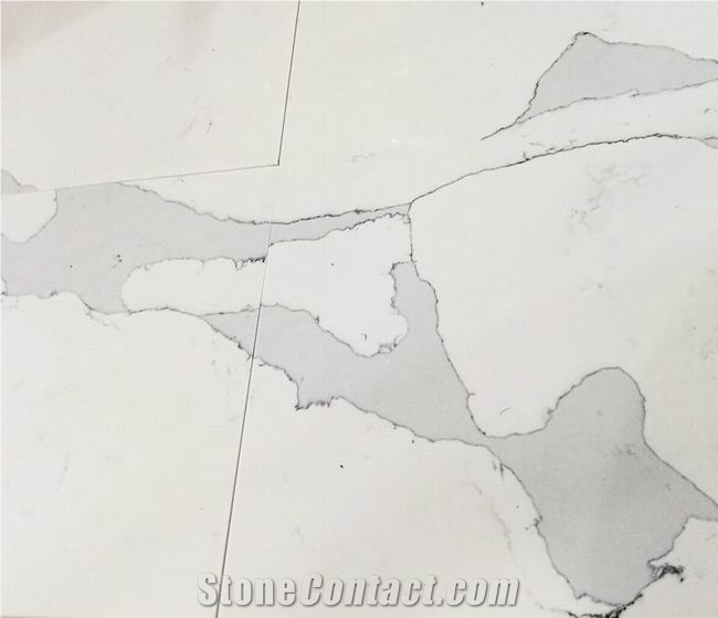 Calacatta Marble Look White Classic Quartz Slabs