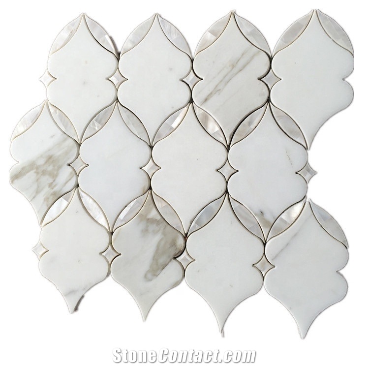 Calacatta Marble Mix Mother Of Pearl Mosaic