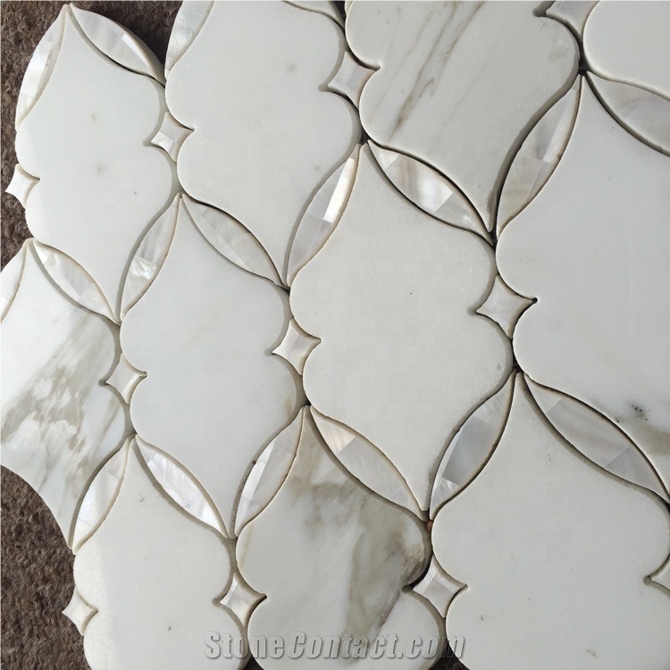 Calacatta Marble Mix Mother Of Pearl Mosaic