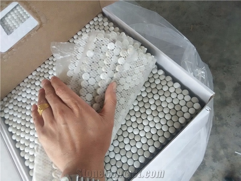 Calacatta Marble Mix Mother Of Pearl Mosaic