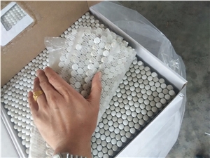 Calacatta Marble Mix Mother Of Pearl Mosaic