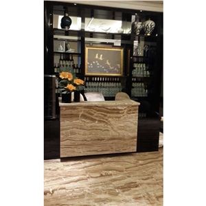 Cascade Brown Travertine for Reception Desk