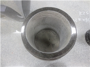 Cemetery Usage Indian Black Granite Urn with Lid
