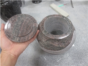 Cemetery Usage Multicolor Red Granite Urn Cemetery Usage Multicolor Red Granite Urn