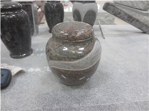 Cemetery Usage Multicolor Red Granite Urn