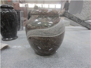 Cemetery Usage Multicolor Red Granite Urn