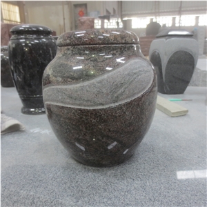 Cemetery Usage Multicolor Red Granite Urn