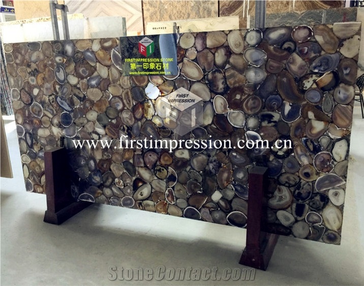 Cheap Grey Agate Gemstone Semiprecious Slabs