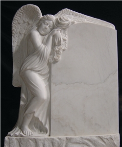 Cheaper White Marble Angel Monument and Tombstone