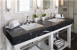 China Black Marquina Marble Bath Design Vanity Top