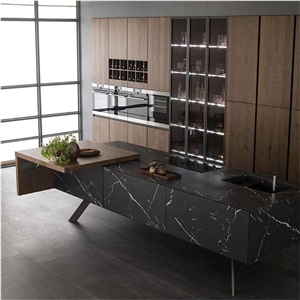 China Black Marquina Marble Kitchen Countertops
