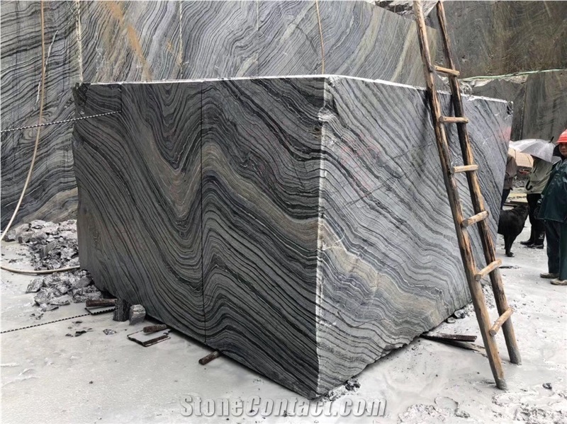 China Black Wooden Marble Block