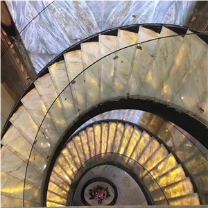 China Blue/River Lemon Ice Marble Steps