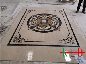 China Composited Round Water Jet Cut Marble Tiles