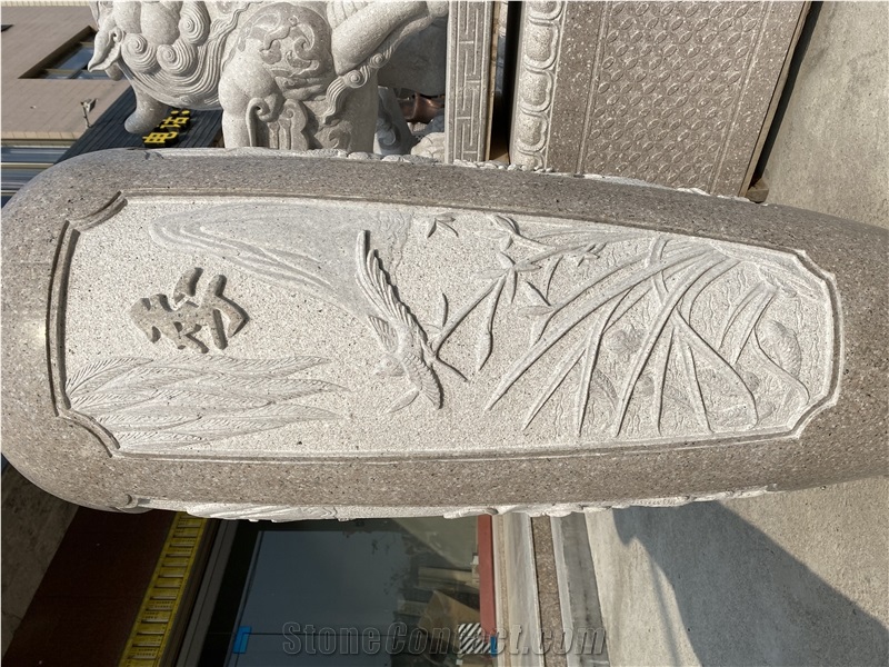 China Granite Tall Vases Big Carving Flower Vase