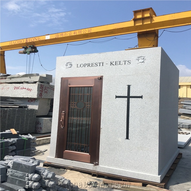 China Grey Granite G633 3 Crypt Mausoleum