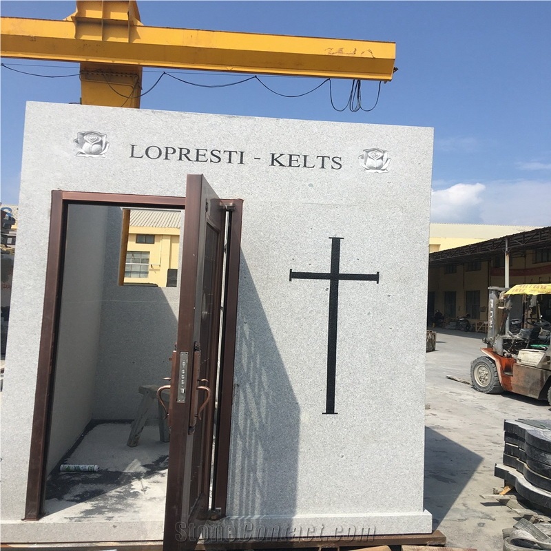 China Grey Granite G633 3 Crypt Mausoleum