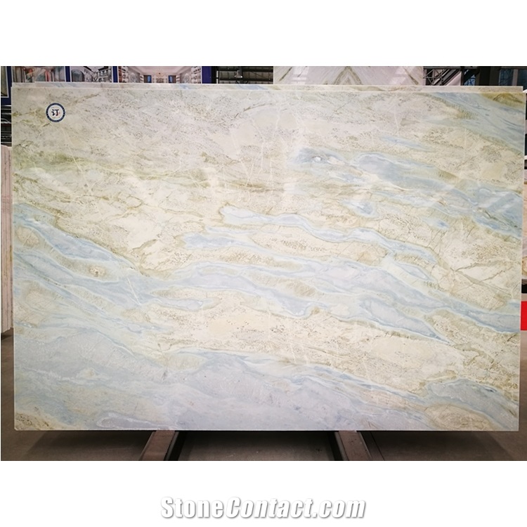 China Lemon Ice Marble, Blue Jade Slabs