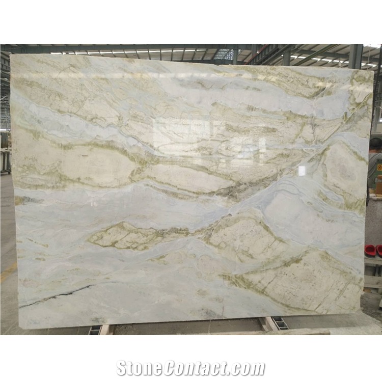 China Lemon Ice Marble, Blue Jade Slabs