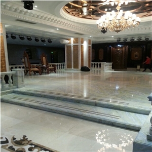 China Lemon Ice Marble Waterjet Medallion Tile