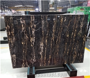 China Leopardo Marble Black Gold Slab Tile