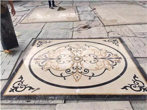 China Multicolor Marble Water Jet Medallion