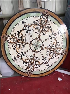 China Multicolor Marble Water Jet Medallion