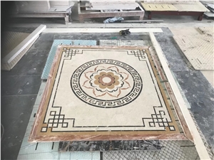 China Multicolor Marble Water Jet Medallion