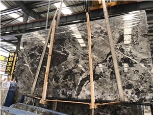 China Panda Grey Marble Slab Tiles Book Matched