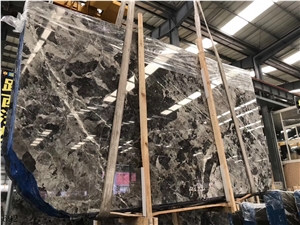 China Panda Grey Marble Slab Tiles Book Matched