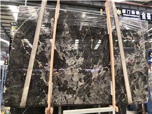 China Panda Grey Marble Slab Tiles Book Matched