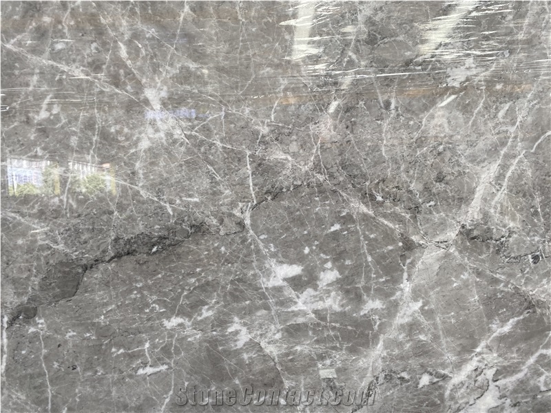 Chinese Athena Grey Marble Slabs with White Waves