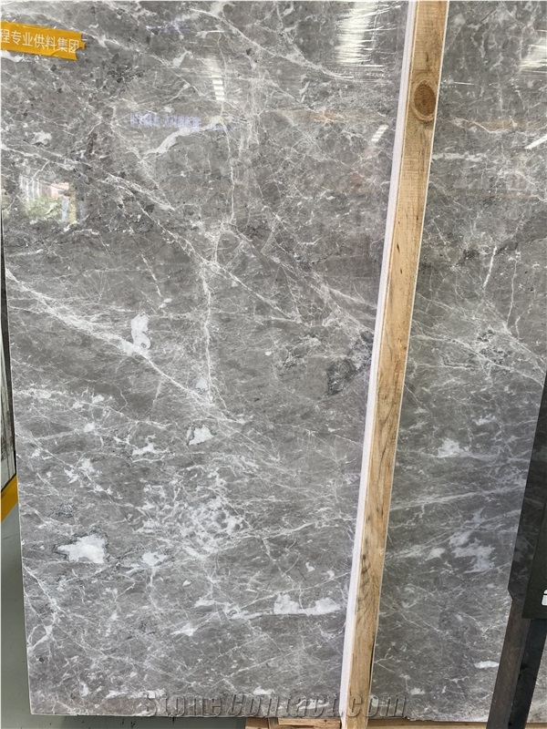 Chinese Athena Grey Marble Slabs with White Waves