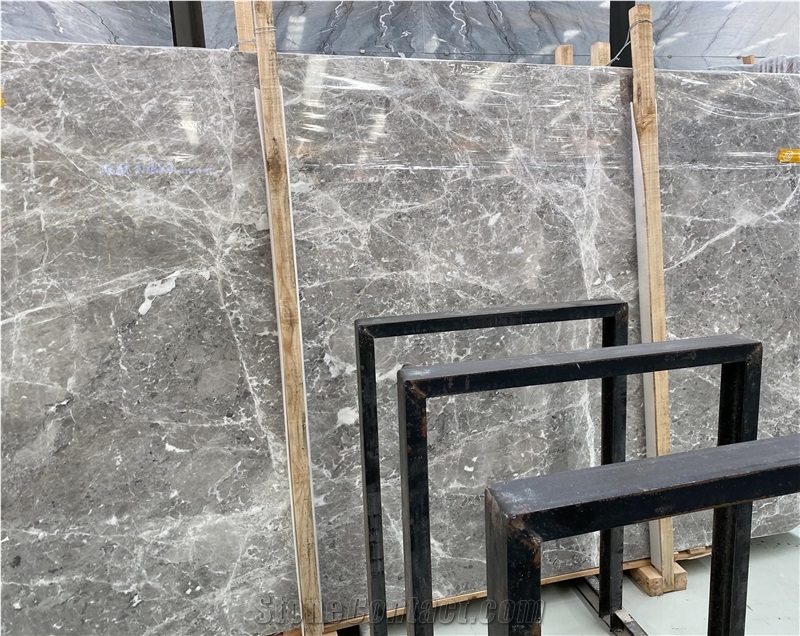 Chinese Athena Grey Marble Slabs with White Waves