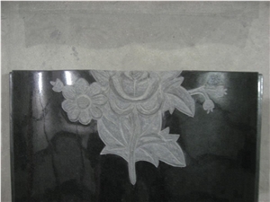 Chinese Granite Open Book Memorial Tombstone