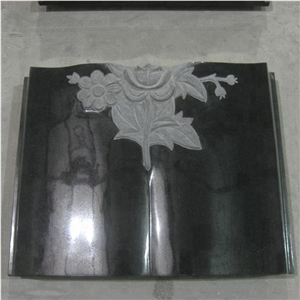 Chinese Granite Open Book Memorial Tombstone