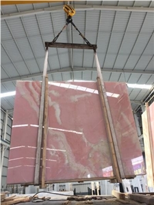 Chinese Pink Polished Onyx Slabs & Tiles