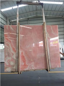Chinese Pink Polished Onyx Slabs & Tiles