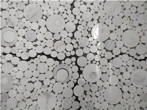 Chipped Mosaic Pattern Poslihed Wall Circle Mosaic