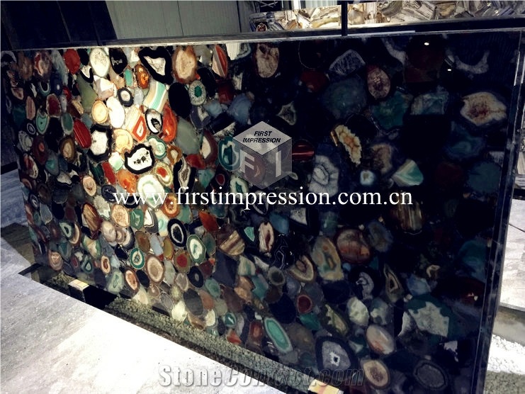 Colorful Agate Gemstone Semiprecious for Interior
