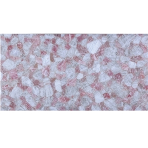 Crystal Light Pink Quartz Stone Slab Rose Semi