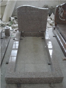 Custom Made Funeral Red Granite Tombstone