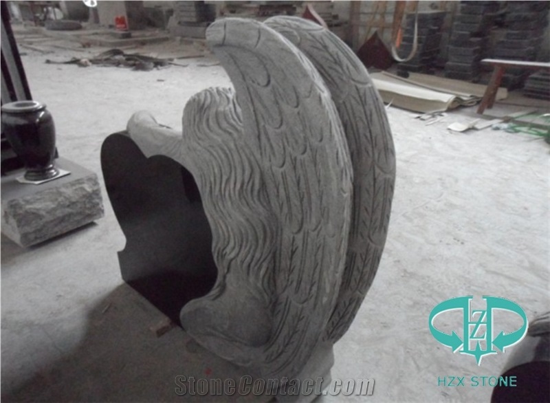 Custom Monument/Gravestone with Carved Angel/Cross
