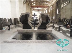 Custom Monument/Gravestone with Carved Angel/Cross
