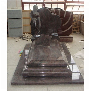Customized Woman Heart Shape Granite Headstone
