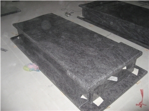 European Polished Grey Granite Graving Tombstone